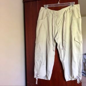 100% Silk WHBM Cropped Pants